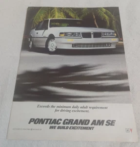 Pontiac Grand Am SE 1981 Vintage Magazine Print Ad Car Auto Advertising - Picture 1 of 1