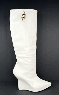 Givenchy G-Lock слоновой кости кожи колена высоты на танкетке каблук навесной замок ботинки размер ЕС 38,5 - Изображение 1 из 4