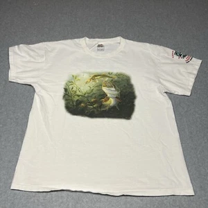 Vintage Mens Bass Sportsman T Shirt XL Logo Fishing 2008 Canada White - Picture 1 of 8