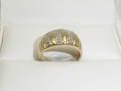 585 Gelbgold 14K Gold Ring 4,5 g Diamant breiter Bandring RG 57 - 18,1 mm 8943 - Bild 1 von 4