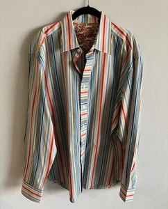 Robert Graham Mens Long Sleeve Button Down Paisley Dress Shirt Multi Size 2XL - Picture 1 of 9