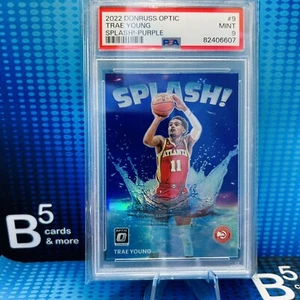 2022-23 Donruss Optic #9 Trae Young Splash! Purple PSA 9 - Picture 1 of 2