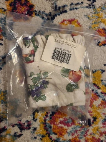 Longaberger Fruit Pattern Liner New Unused Fruit Basket Cover