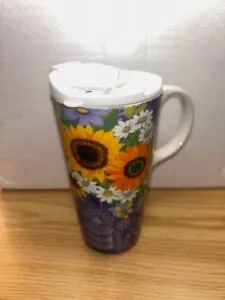 Ceramic Perfect Travel Cup, 17oz w/Gift Box Sunflowers - Picture 1 of 2