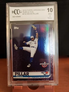 2019 Topps Opening Day Purple Foil #132 Kevin Pillar Graded BCCG 10 - Picture 1 of 2