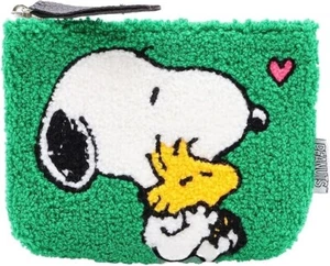 [Peanuts] Snoopy and Woodstock/Green Cosmetic Case Mini Pouch Bag-in-Bag - Picture 1 of 5