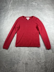 Ellen Tracy Sweater Womens Medium Cashmere Pullover Preppy Academia Luxury Red - Picture 1 of 11