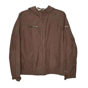 Giacca a vento Columbia Omni-Shade marrone full zip con cappuccio e tasche taglia M - Foto 1 di 16