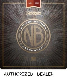 D'Addario NB1656 Resophonic Nickel Bronze Acoustic Guitar Strings 16-56 - Picture 1 of 12