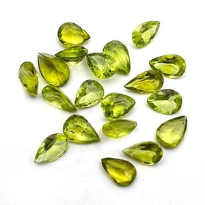 Natürlicher Peridot Mix Größe Birnenschliff Lose Edelstein Posten 19 Stck. 4*5-4*6 MM 5 CT - Bild 1 von 3