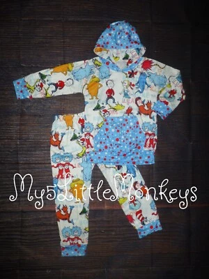 NEW Dr Seuss Hooded Sweatshirt Boys Boutique Outfit Cat in the Hat Lorax Horton - Image 1 of 3