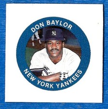 1984 Fun Foods Proof DON BAYLOR (New York Yankees) ex-mt