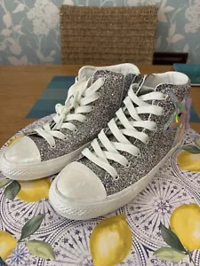 Next Ladies Hi Top Glittery Unicorn Trainers Sneakers Pumps Size Uk 6 EU 39 - Picture 1 of 11
