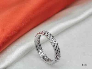 GORGEOUS STERLING SILVER 925 NICKEL FREE ETERNITY ANNIVERSARY BAND- BRAND NEW - Picture 1 of 5
