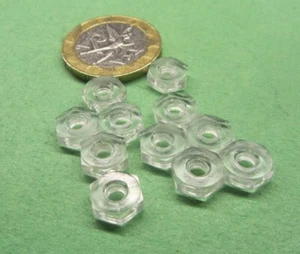 Hex Nut, Polycarbonate, 6-32 Thread x 5/16" W x 1/8" H, 25 Pcs - Picture 1 of 11