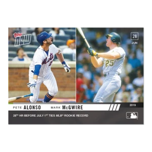 2019 TOPPS NOW #441 PETE ALONSO & MARK MCGWIRE 28TH HR BEFORE ASG SET MLB RECORD - Picture 1 of 2