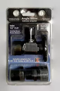KEENEY K2048AVB Valvola linea alimentazione angolare bronzo veneziano 1/4 giro 1/2 FIP 3/8 OD - Foto 1 di 1