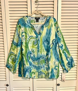 Elementz Tunic / Top * Womens XL * Gorgeous Flowing Silk * New with Tags - Picture 1 of 6