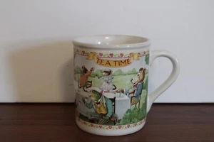 Hallmark Mugs 8 oz. Porcelain Tea Time Animal Party Mug Cup Sunday best - Picture 1 of 9