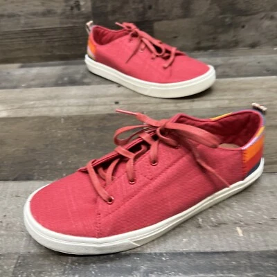 Zapatillas informales con cordones de lona rojas/multicolor Toms para jóvenes niños talla 5,5 ¡GENIALES! Foto 1 de 4