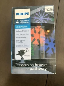 Philips - 4 Focusable Projectors - Snowflakes Indoor/Outdoor 051 04 5235 NEW - Picture 1 of 4