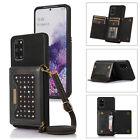 Bling Wallet Card Case +Crossbody Strap For Samsung S24 S20 S21 Fe S23 S22 Ultra