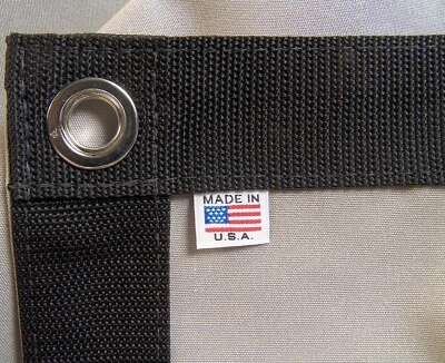 NORTHWEST TARP & CANVAS Sunbrella Tarp, Cadet Grey # 6030 w/ 1/2" Nickel Brass Rolled Rim Spur Grommets