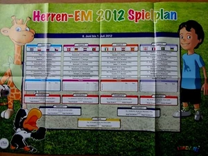 84x59 Poster HERREN EM 2012 SPIELPLAN Fußball SPORT WISSEN Kinder LINDANI 6-2012 - Bild 1 von 2