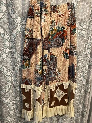 Maxi Falda De Colección Años 70 Boho Chessa Davis Cottage Patchwork Hippie Terciopelo Foto 1 de 4