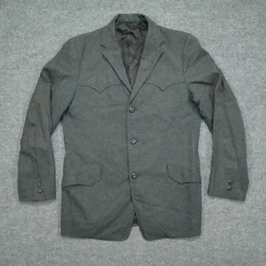 Vintage Allen Blazer Jacket Mens 40 Black Green Brown Western - Picture 1 of 13