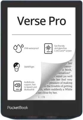 PocketBook Verse Pro Azure 1072x1448 6" E Ink 16GB 1500 mAh Wi-Fi Bluetooth - Image 1 of 4