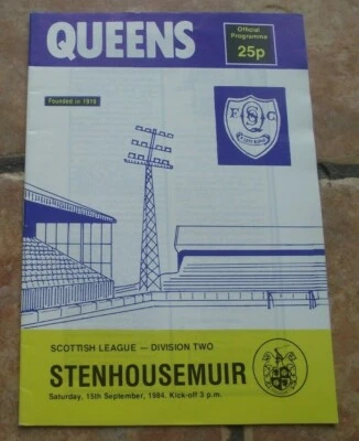 1984-85 (Sep) Queen of the South v Stenhousemuir -   Scottish Division Two - Image 1 of 2