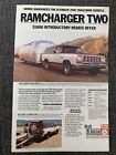 1983 Dodge Ramcharger Ad Towing Airstream Trailer Ram Tough