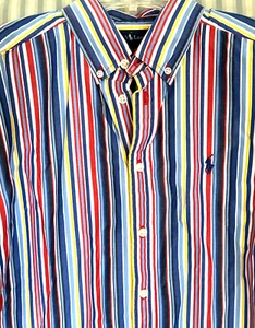 NWOT. Polo Ralph Lauren S/S Multi Strip Cotton Button Down Shirt Boy's 16-18) - Picture 1 of 3