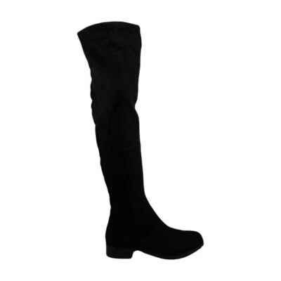 BAR III Womens Black Lug Sole Studded Taimi Microsuede Knee High Sock Boots SZ 5 Foto 1 de 4