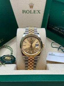 Rolex Datejust 36 Champagne Stick Dial Two Tone 126233 Fluted Jubilee Pre Owned - Picture 1 of 10
