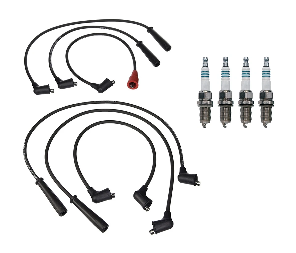 Denso Wire Set 7mm & 4 Iridium Power Spark Plugs 0.044 Kit For Geo Tracker 1.6L - Image 1 of 1
