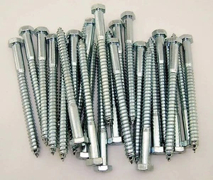 (50) Hex Head 3/8 x 6" Lag Bolts Zinc Plate Wood Screws - Picture 1 of 1