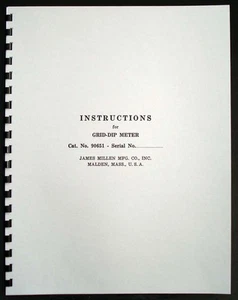 James Millen Mfg. 90651 Grid-Dip Meter Instruction Manual - Picture 1 of 1