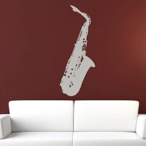 Saxophone Jazz Sax Musical Instrument Wall Art Sticker - Picture 1 of 4