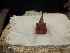 Vintage Wooden Dog “Trix” Toy Push Thumb Collapsible Interactive Puppet - Picture 1 of 4