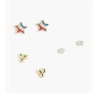 NWT J.Crew Patriotic Star Earring Set - Picture 1 of 4