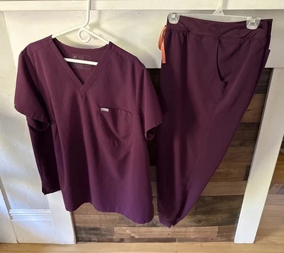 Conjunto Médico Figs Bolsillo Blusa Médica Pantalones para Correr Púrpura 4XL Enfermería Técnica Foto 1 de 4