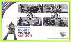 G.B. 2015 Rugby World Cup set on Royal Mail First Day Cover, Twickenham - Picture 1 of 1