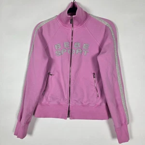 Bebe Sport Y2K Womens Large Long Sleeve Pink Full Zip Sweatshirt - Picture 1 of 9