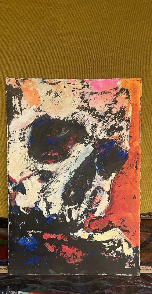 Pintura A Beautiful Death - Gouache Resist de la artista de Michigan Nicole J Long Foto 1 de 1