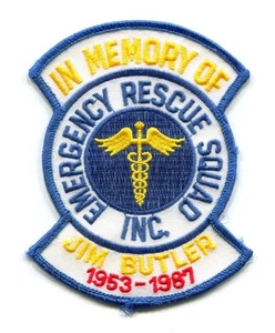 PATCH WISCONSIN EMERGENCY RESCUE SQUAD AMBULANCE EMS IN MEMORY JIM BUTLER FIRE - Bild 1 von 1