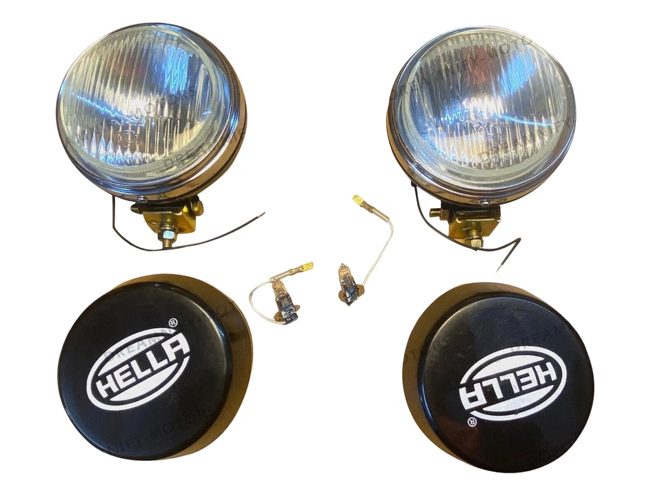 Coppia Hella Rotondo Faro Fendinebbia Vetro Trasparente+ Cover Con H3 12V 55 - Bild 1 von 4