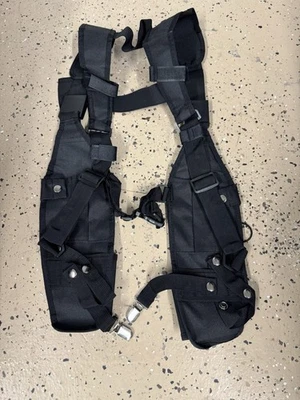Imbracatura a spalla doppia radio fondina bauletto custodia radio gilet rig - Immagine 1 di 4