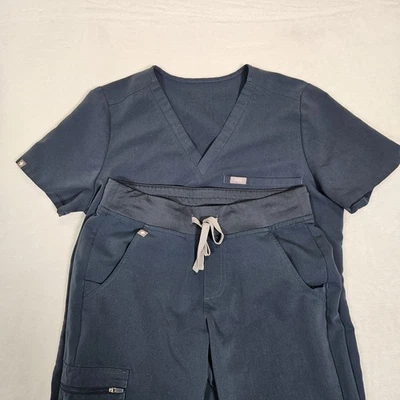 无花果磨砂套装女式 XS 蓝色技术系列医疗保健护理  — 第 1/4 张图片
